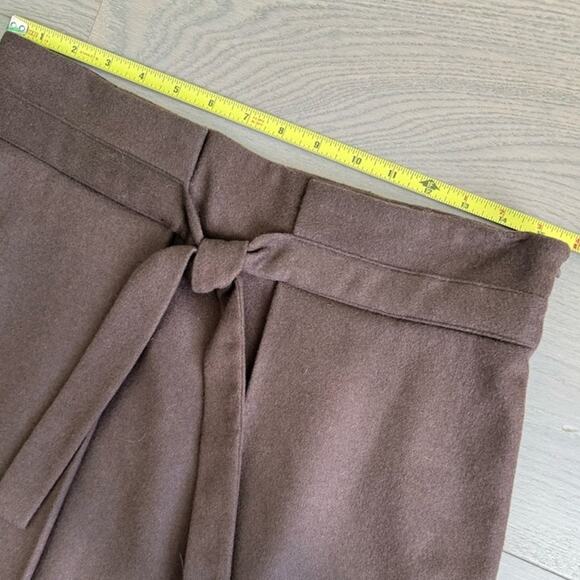 Vintage Milly of New York Preppy Pleated Wool Skirt with Tie, Brown, Size 10 - Picture 10 of 10
